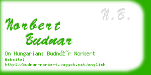 norbert budnar business card